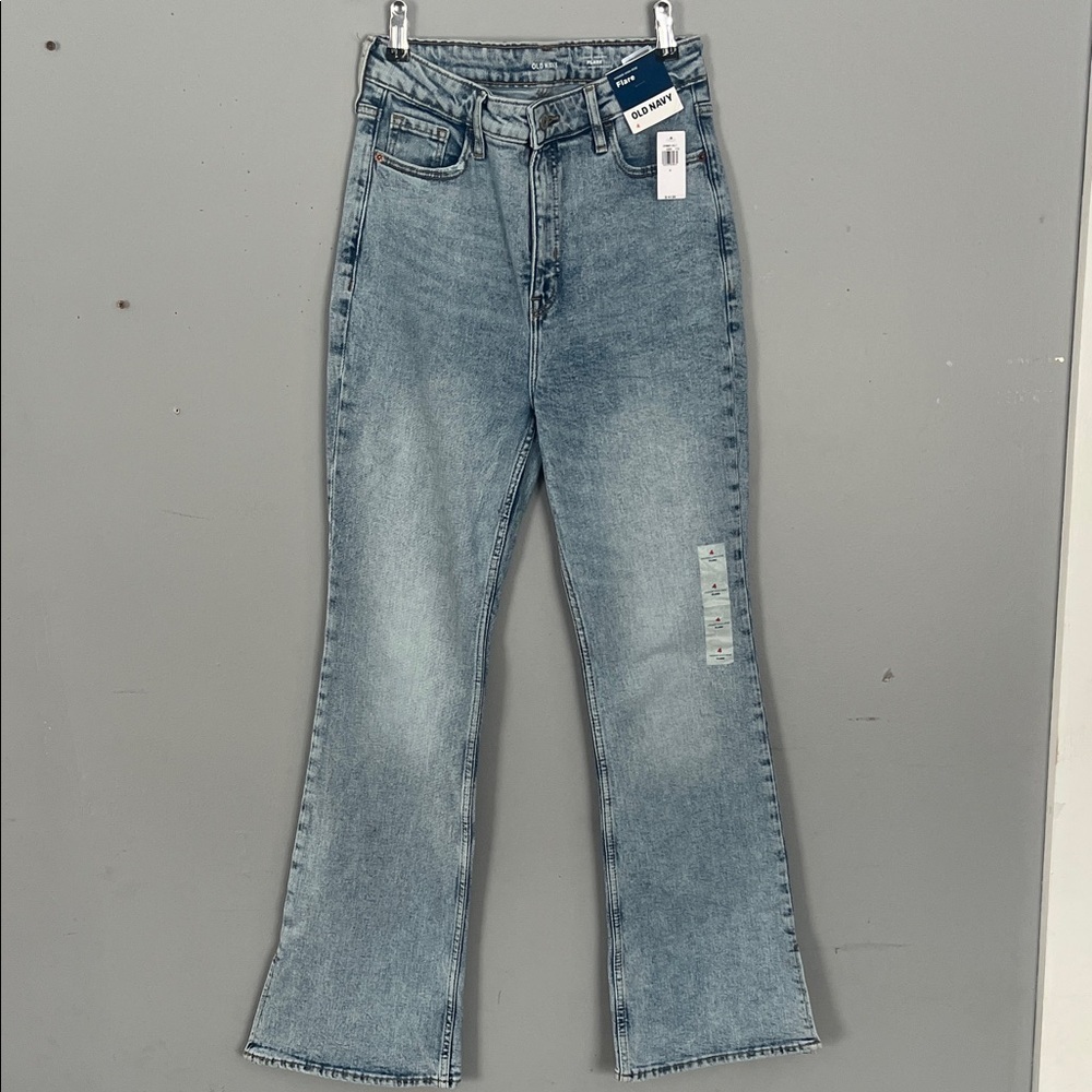 Woman’s Old Navy Light Blue Flare Jeans 4
